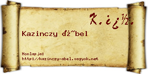 Kazinczy Ábel névjegykártya